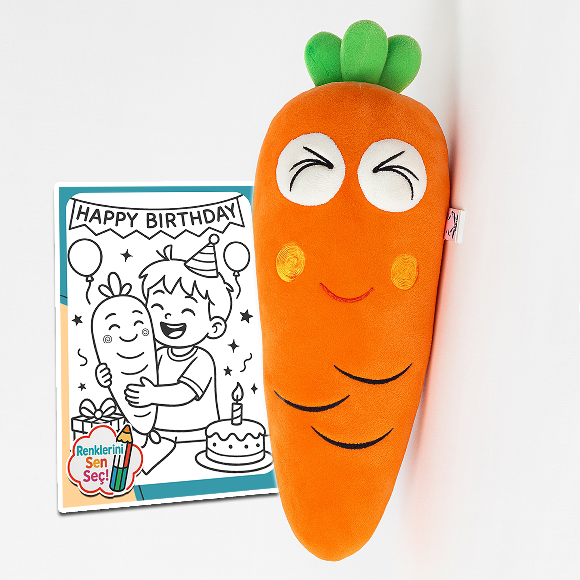 Havuç-Peluş-Çocuk-Oyuncak-1 Havuç Figürlü Peluş – Çocuk Odası Dekor ve Oyuncak – Uyku Arkadaşı | 40CM - Görsel 1